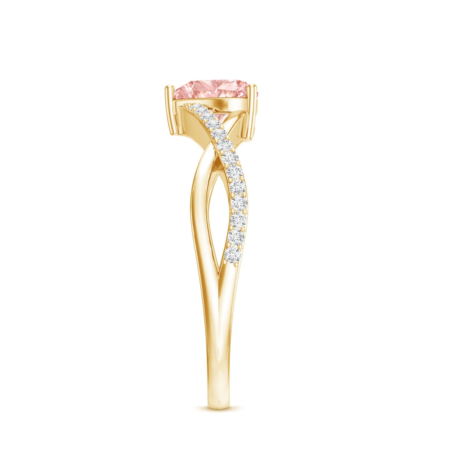 IGI Certified 1 CT Heart Shaped Lab Grown Pink Diamond Infinity Engagement Ring