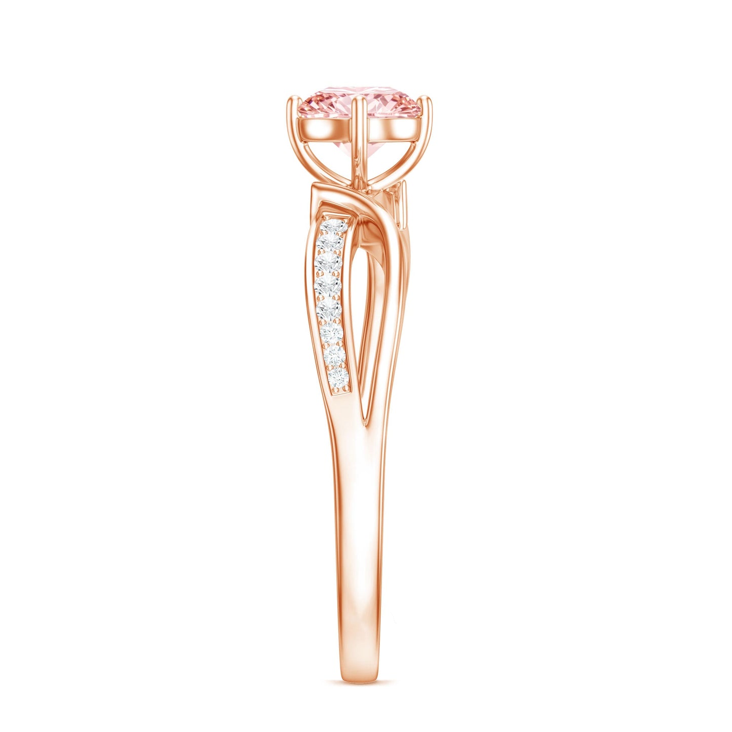 1 CT Lab Grown Pink Diamond Infinity Engagement Ring with IGI Certificate