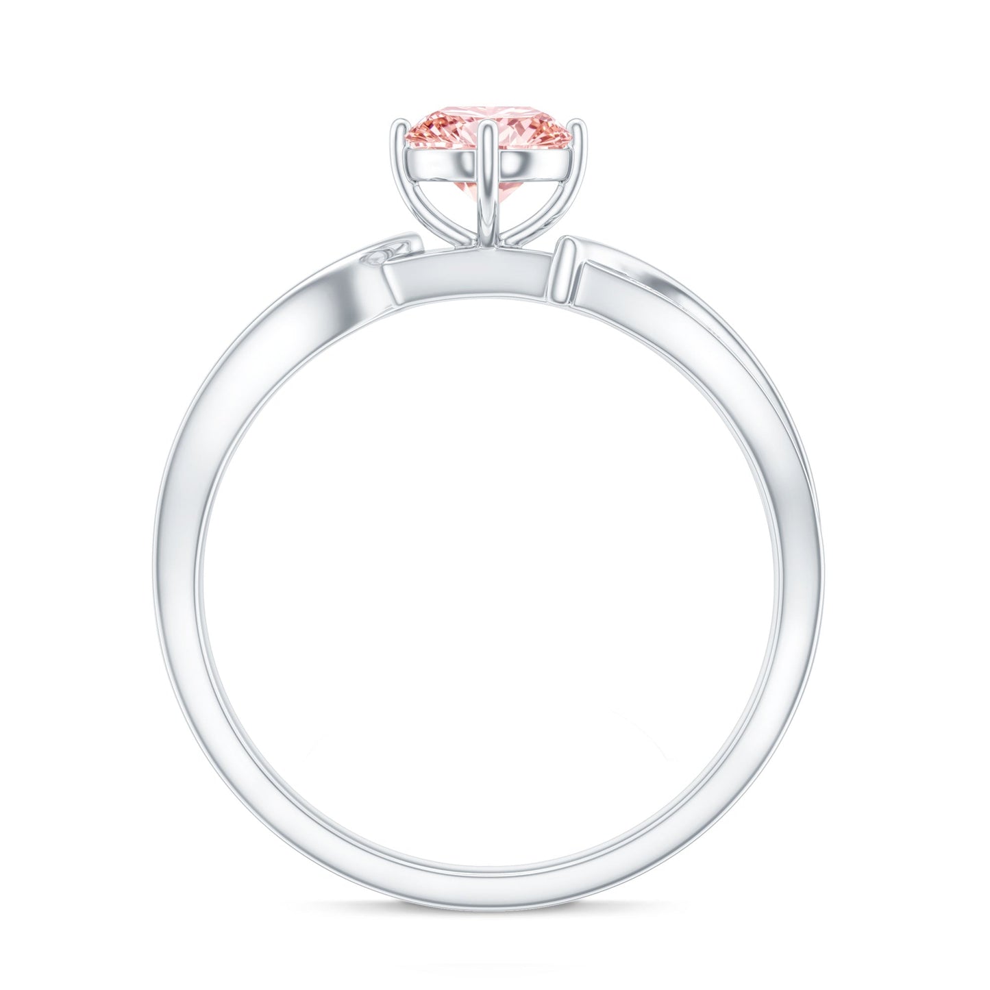 1 CT Lab Grown Pink Diamond Infinity Engagement Ring with IGI Certificate