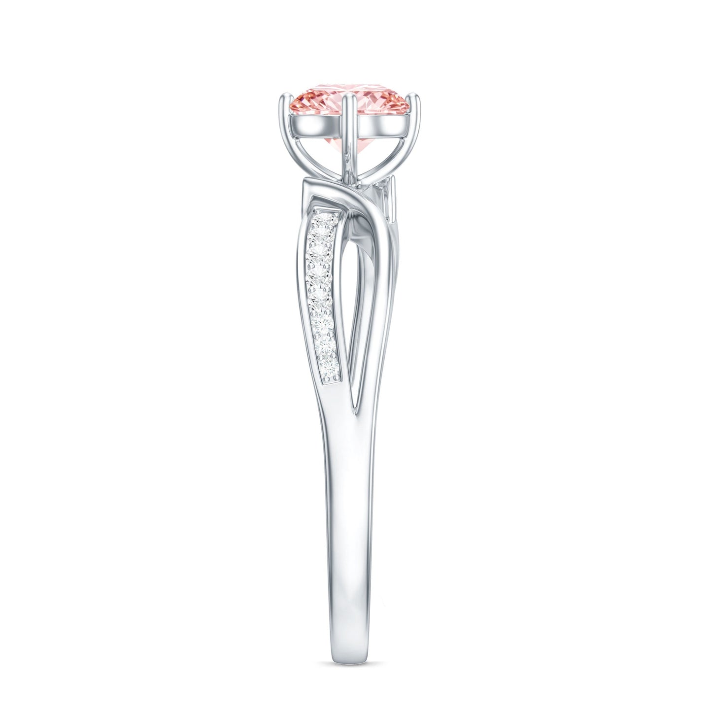 1 CT Lab Grown Pink Diamond Infinity Engagement Ring with IGI Certificate