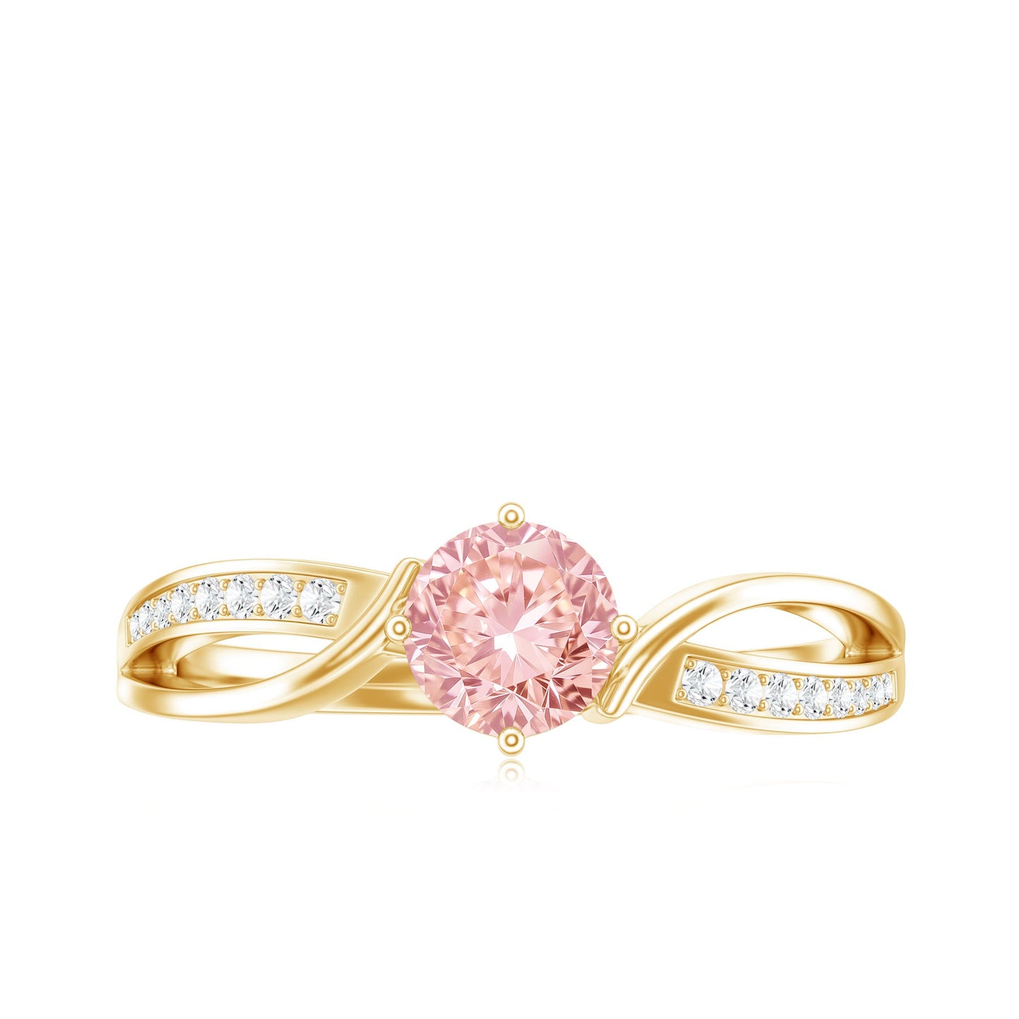 1 CT Lab Grown Pink Diamond Infinity Engagement Ring with IGI Certificate