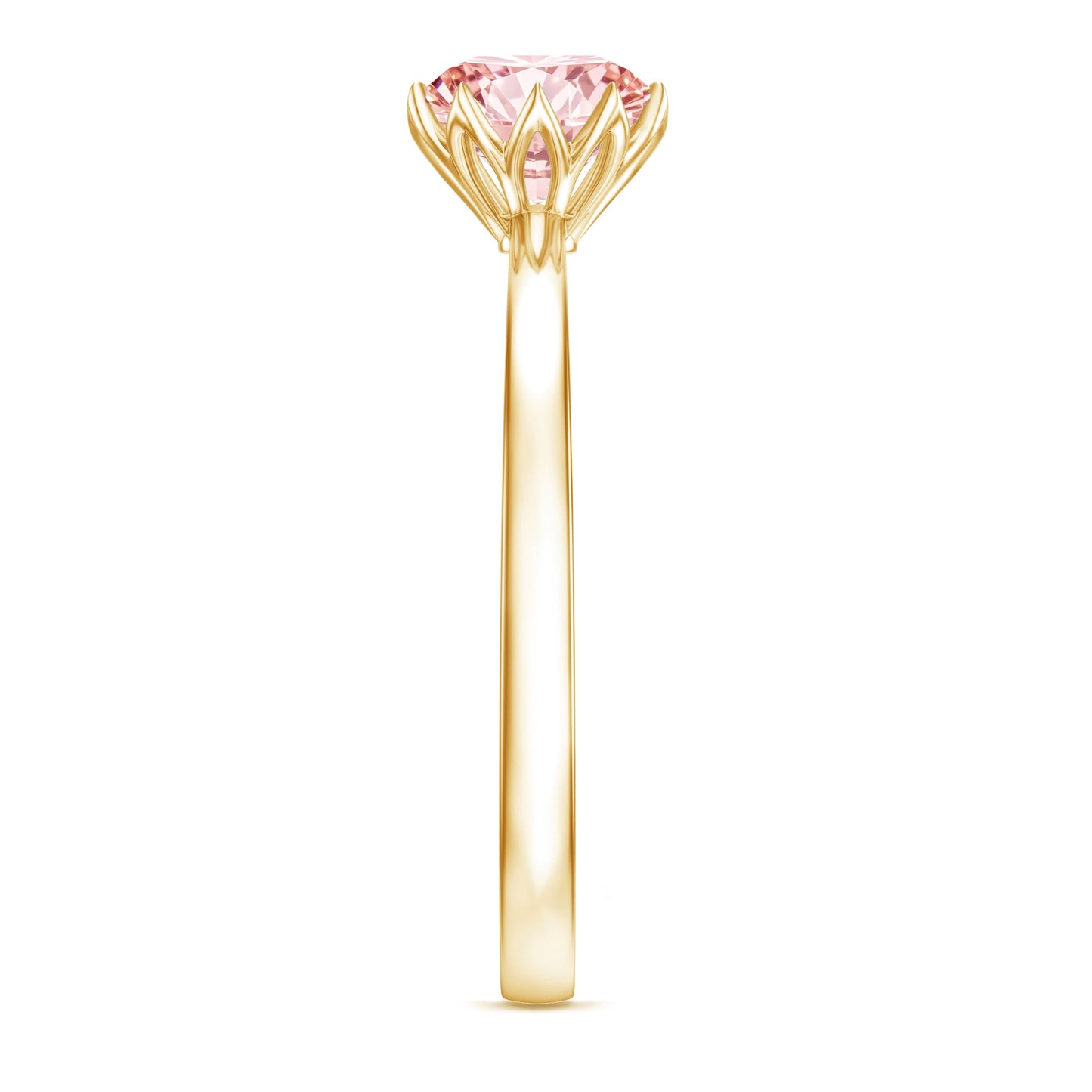 IGI Certified 1 CT Lab Grown Pink Diamond Solitaire Engagement Ring in Lotus Basket Setting