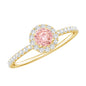 Lab Grown Pink White Diamond Halo Engagement Ring with IGI Certificate