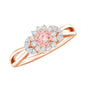 Lab Grown Pink and White Diamond Flower Engagement Ring IGI Certified