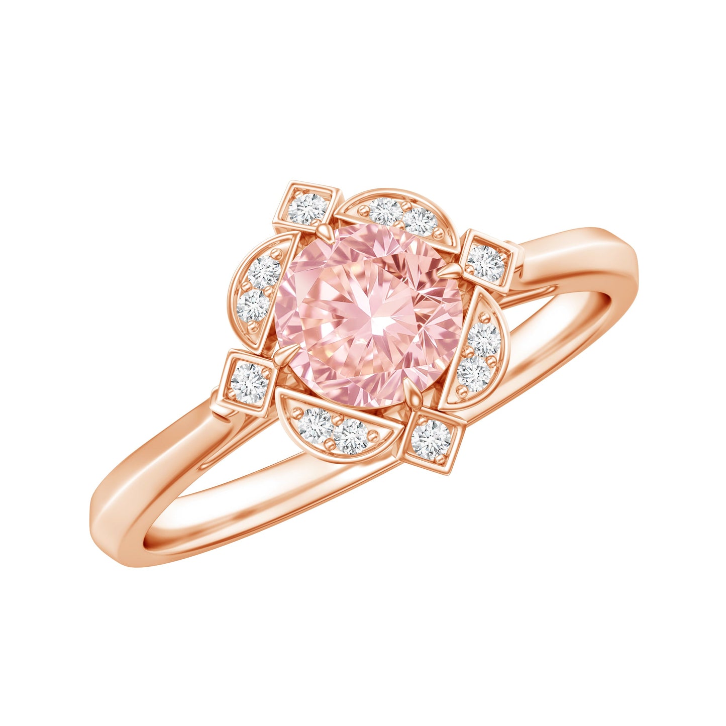 Vintage Inspired Lab Grown Pink Diamond Engagement Ring with IGI Certificate