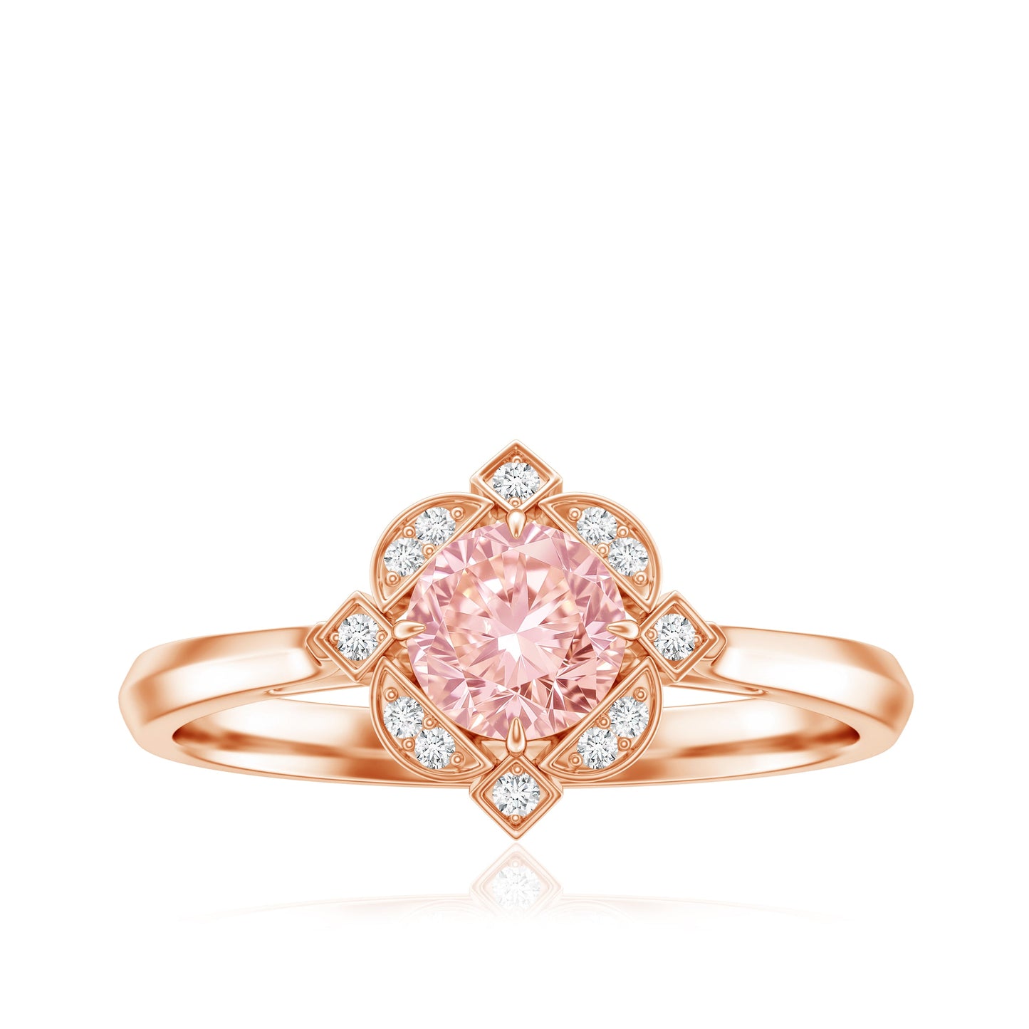 Vintage Inspired Lab Grown Pink Diamond Engagement Ring with IGI Certificate