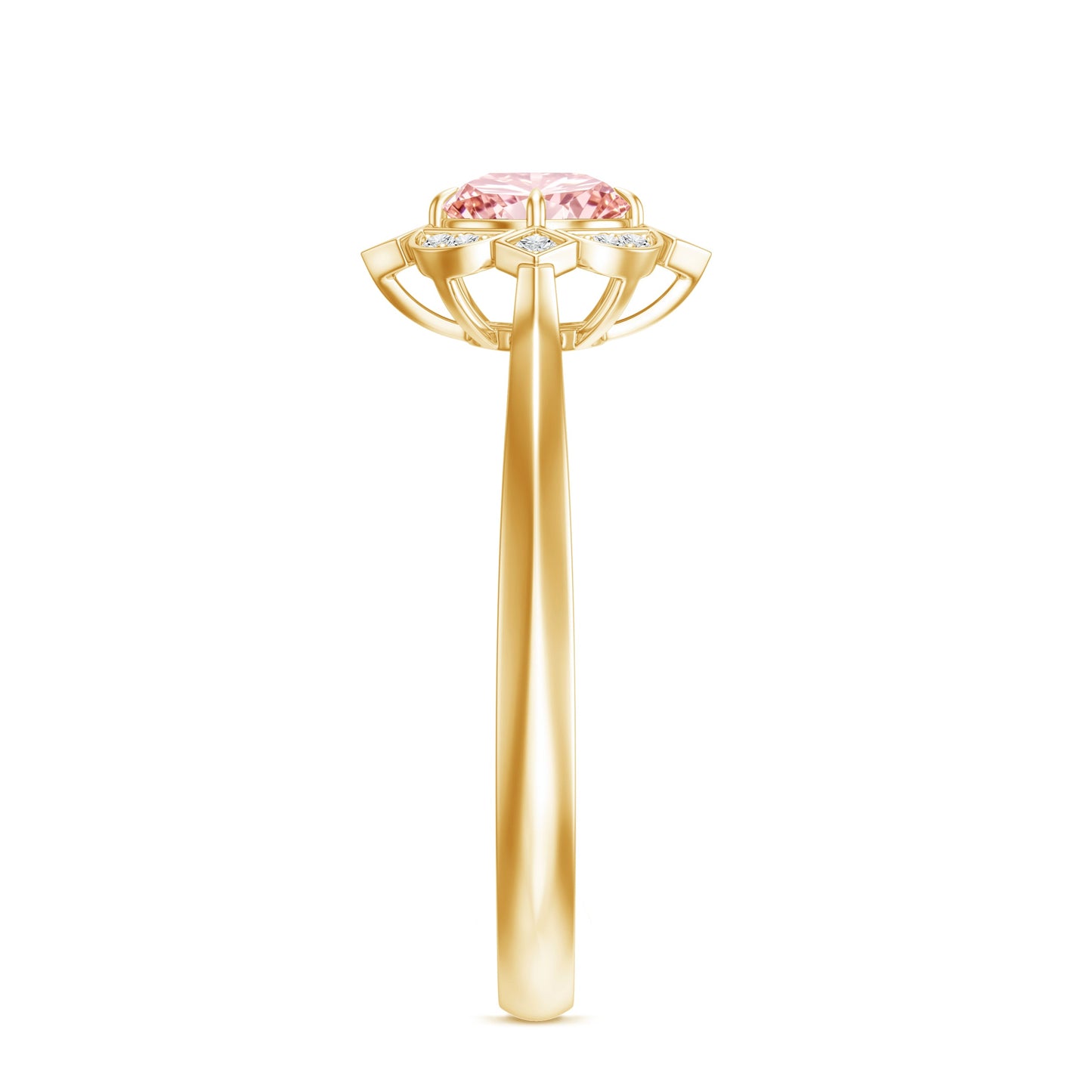 Vintage Inspired Lab Grown Pink Diamond Engagement Ring with IGI Certificate