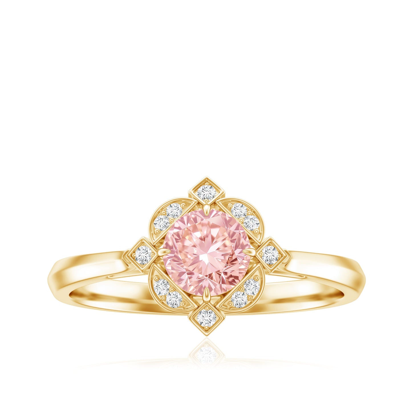 Vintage Inspired Lab Grown Pink Diamond Engagement Ring with IGI Certificate