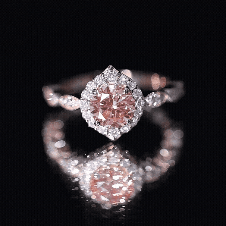 IGI Certified Lab Grown Pink White Diamond Designer Engagement Ring