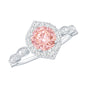 IGI Certified Lab Grown Pink White Diamond Designer Engagement Ring