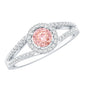 IGI Certified 1 CT Pink Lab Grown Diamond Halo Engagement Ring