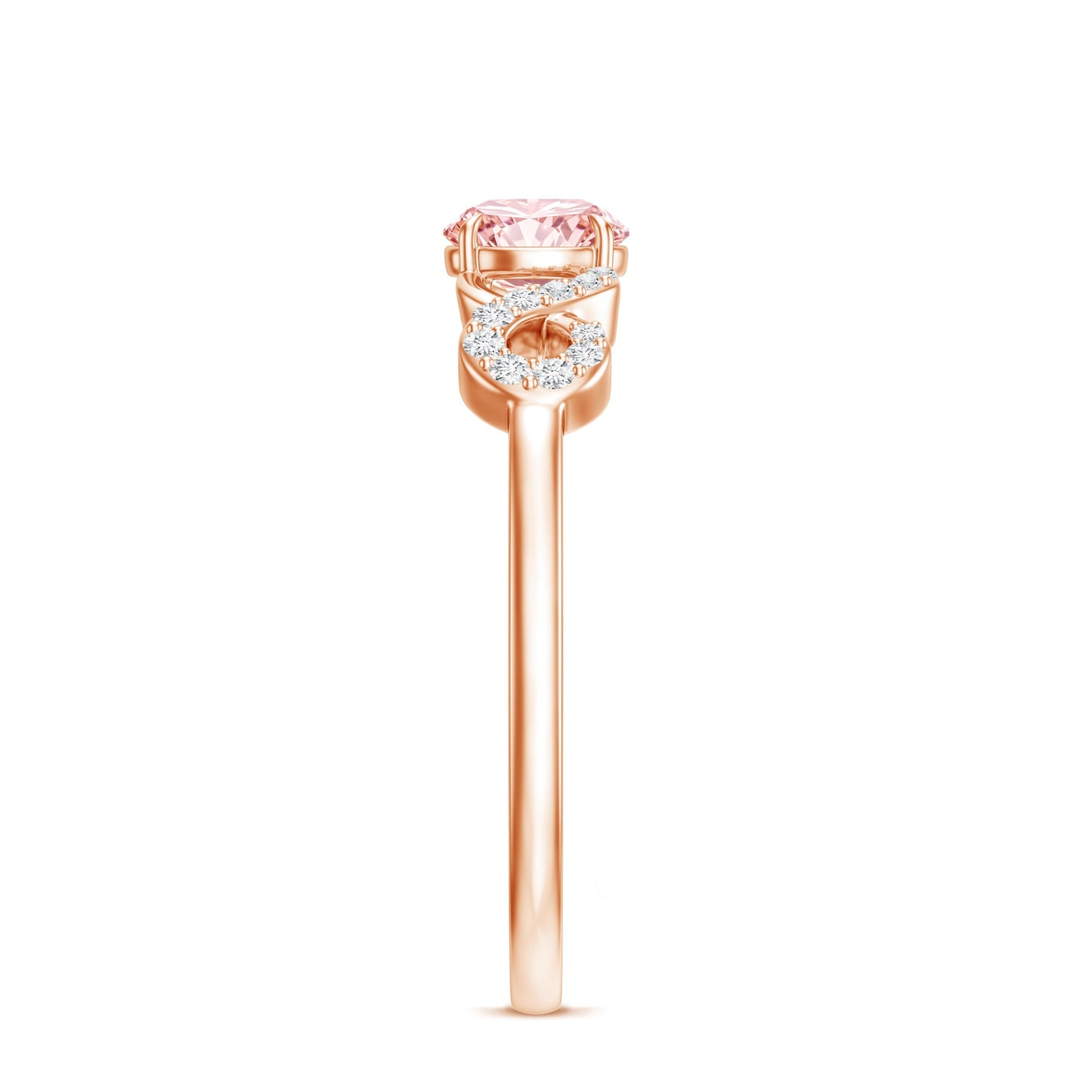 IGI Certified Lab Grown Pink Diamond Infinity Engagement Ring