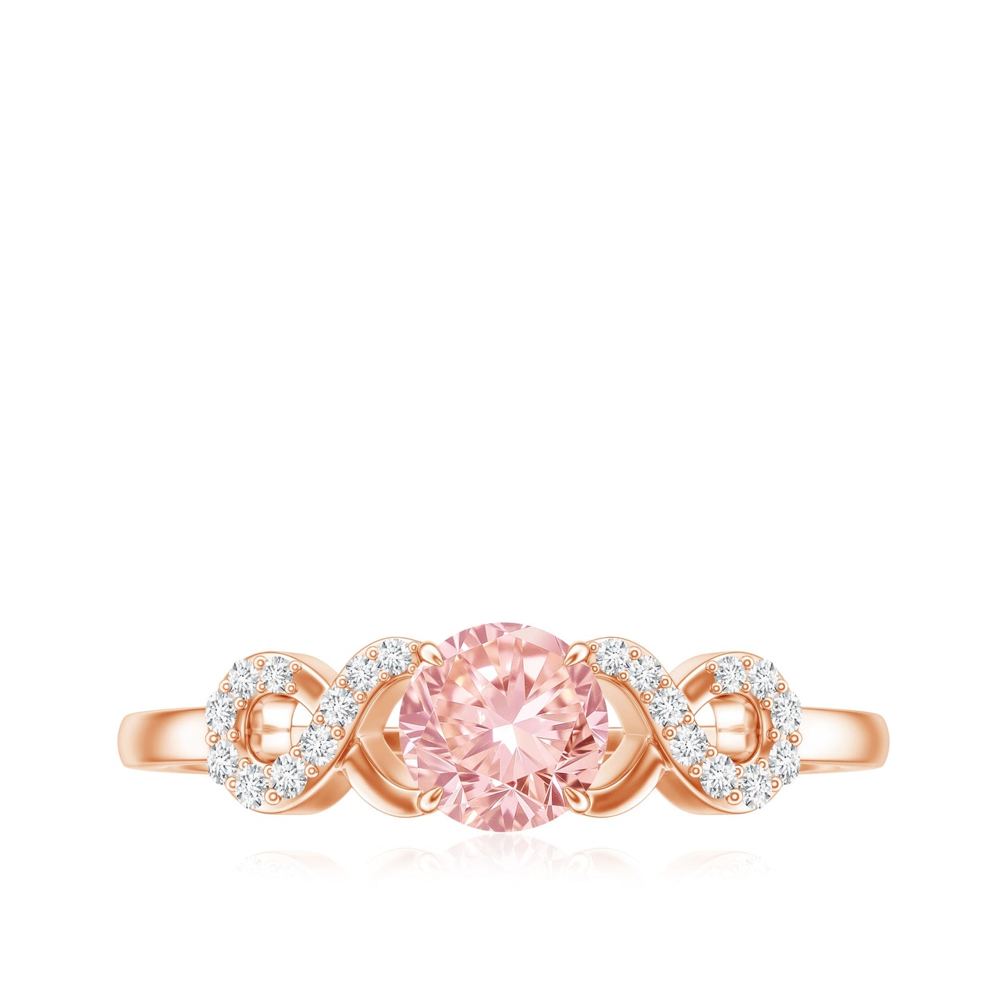 IGI Certified Lab Grown Pink Diamond Infinity Engagement Ring