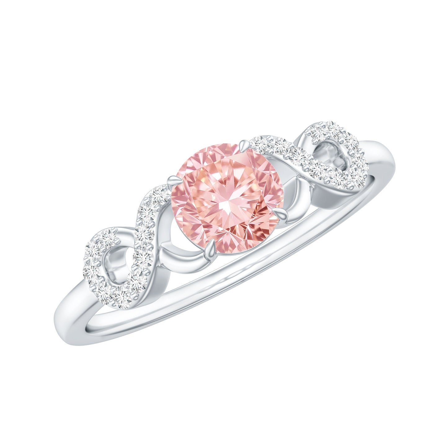 IGI Certified Lab Grown Pink Diamond Infinity Engagement Ring