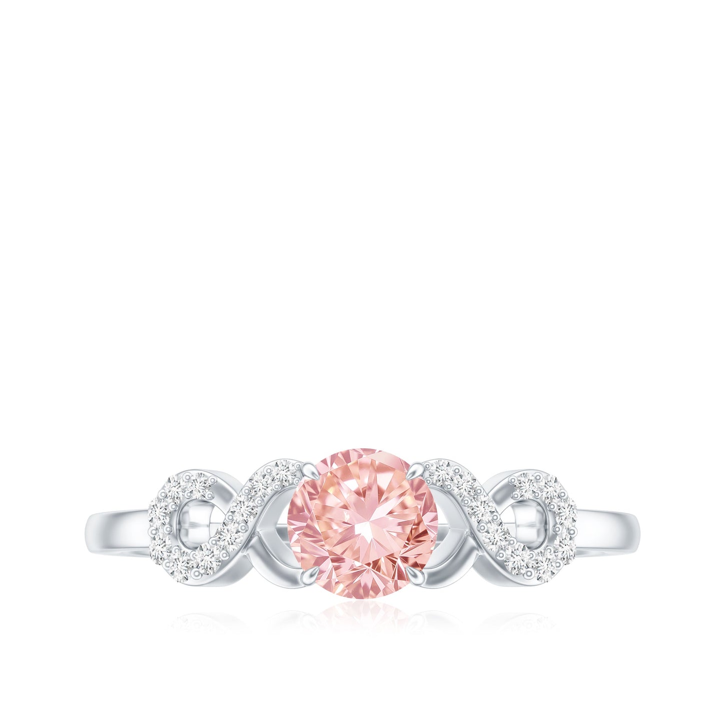 IGI Certified Lab Grown Pink Diamond Infinity Engagement Ring