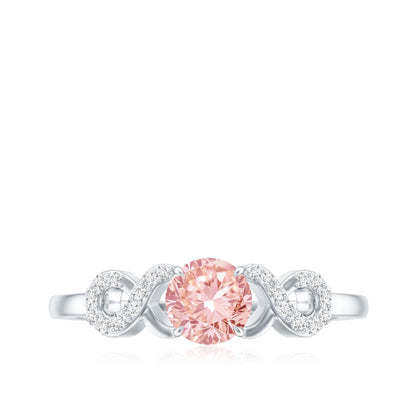 IGI Certified Lab Grown Pink Diamond Infinity Engagement Ring