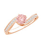 Lab Grown Pink Diamond Bypass Engagement Ring with IGI Certificate