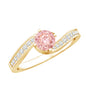 Lab Grown Pink Diamond Bypass Engagement Ring with IGI Certificate