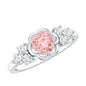 Nature Inspired Lab Grown Pink Diamond Flower Engagement Ring with IGI Certificate