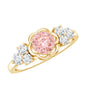 Nature Inspired Lab Grown Pink Diamond Flower Engagement Ring with IGI Certificate