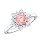 IGI Certified 1 CT Lab Grown Pink and White Diamond Halo Engagement Ring
