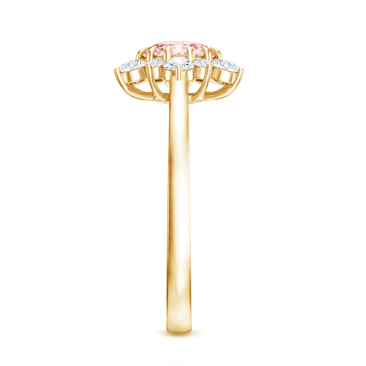 IGI Certified 1 CT Lab Grown Pink and White Diamond Halo Engagement Ring