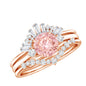 IGI Certified Lab Grown Pink White Diamond Trio Wedding Ring Set