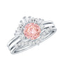 IGI Certified Lab Grown Pink White Diamond Trio Wedding Ring Set