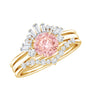IGI Certified Lab Grown Pink White Diamond Trio Wedding Ring Set
