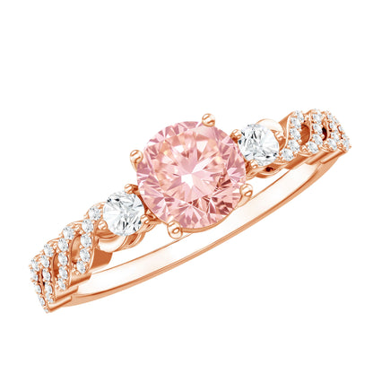 Lab Grown Fancy Pink Diamond Engagement Ring with IGI Certificate