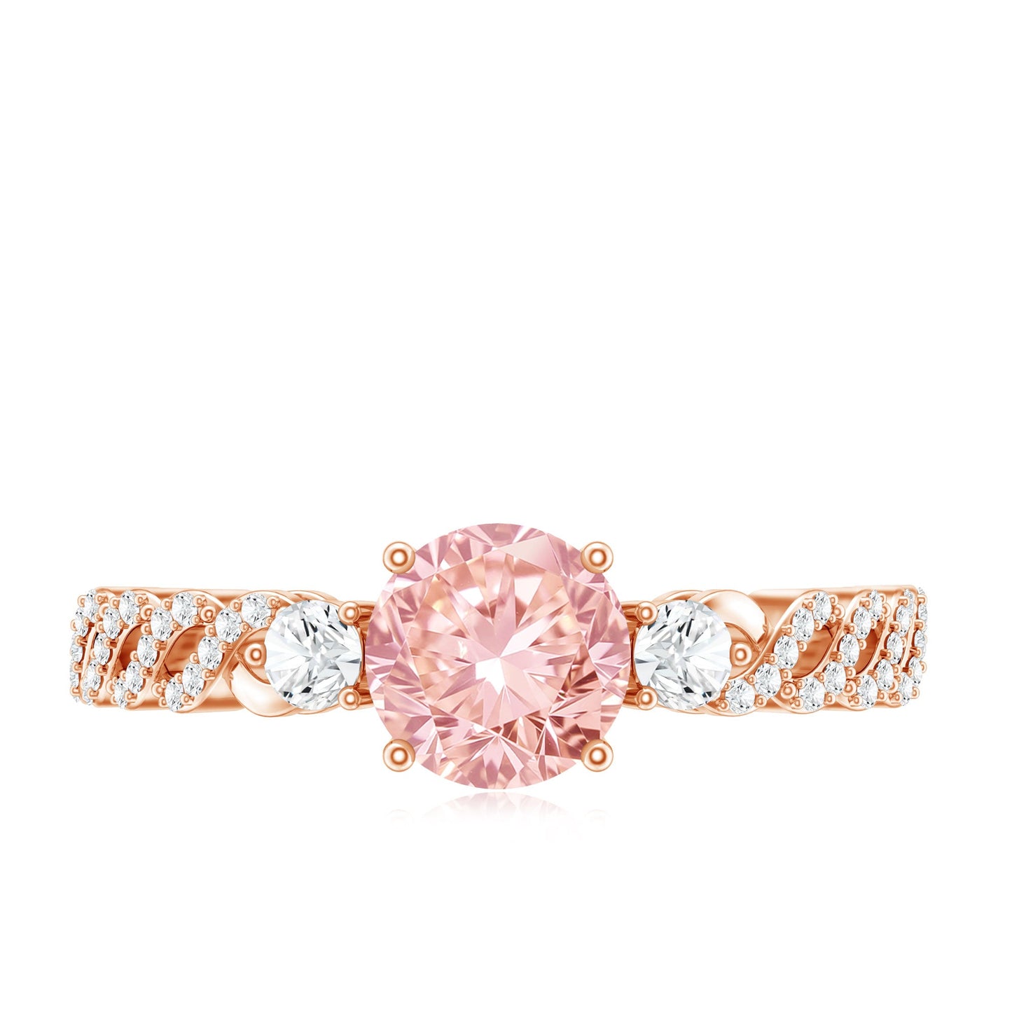 Lab Grown Fancy Pink Diamond Engagement Ring with IGI Certificate
