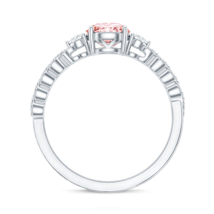Lab Grown Fancy Pink Diamond Engagement Ring with IGI Certificate