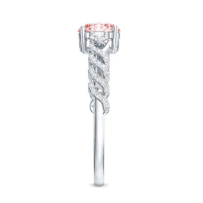 Lab Grown Fancy Pink Diamond Engagement Ring with IGI Certificate