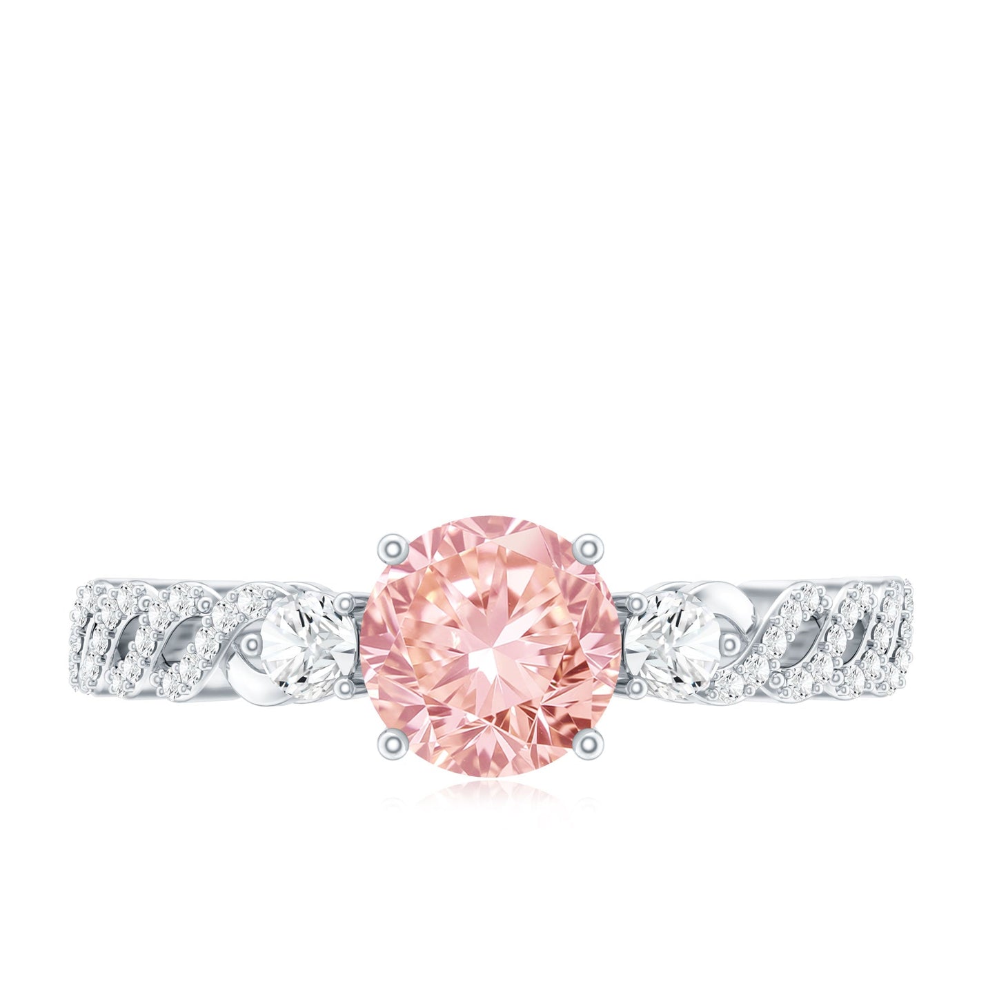 Lab Grown Fancy Pink Diamond Engagement Ring with IGI Certificate