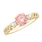Lab Grown Fancy Pink Diamond Engagement Ring with IGI Certificate