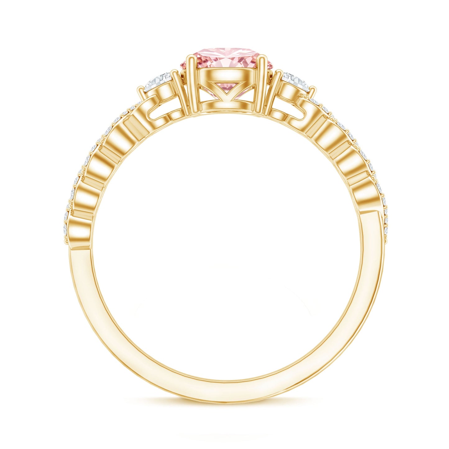 Lab Grown Fancy Pink Diamond Engagement Ring with IGI Certificate