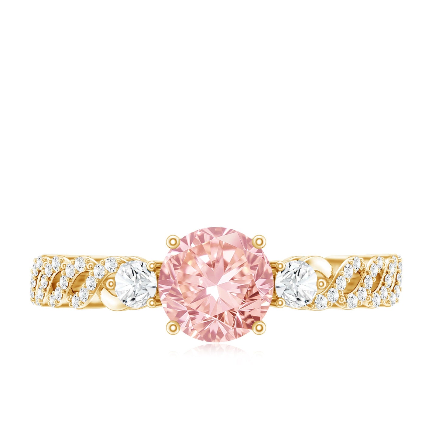 Lab Grown Fancy Pink Diamond Engagement Ring with IGI Certificate