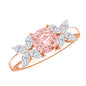 IGI Certified Lab Grown Pink White Diamond Flower Engagement Ring