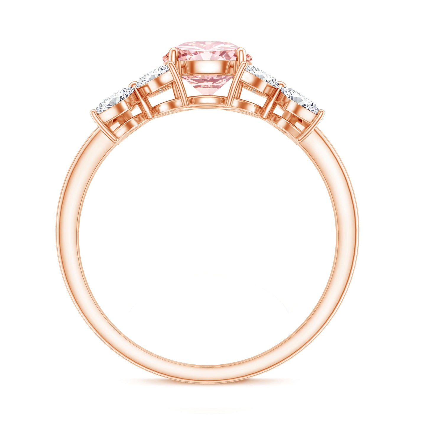 IGI Certified Lab Grown Pink White Diamond Flower Engagement Ring