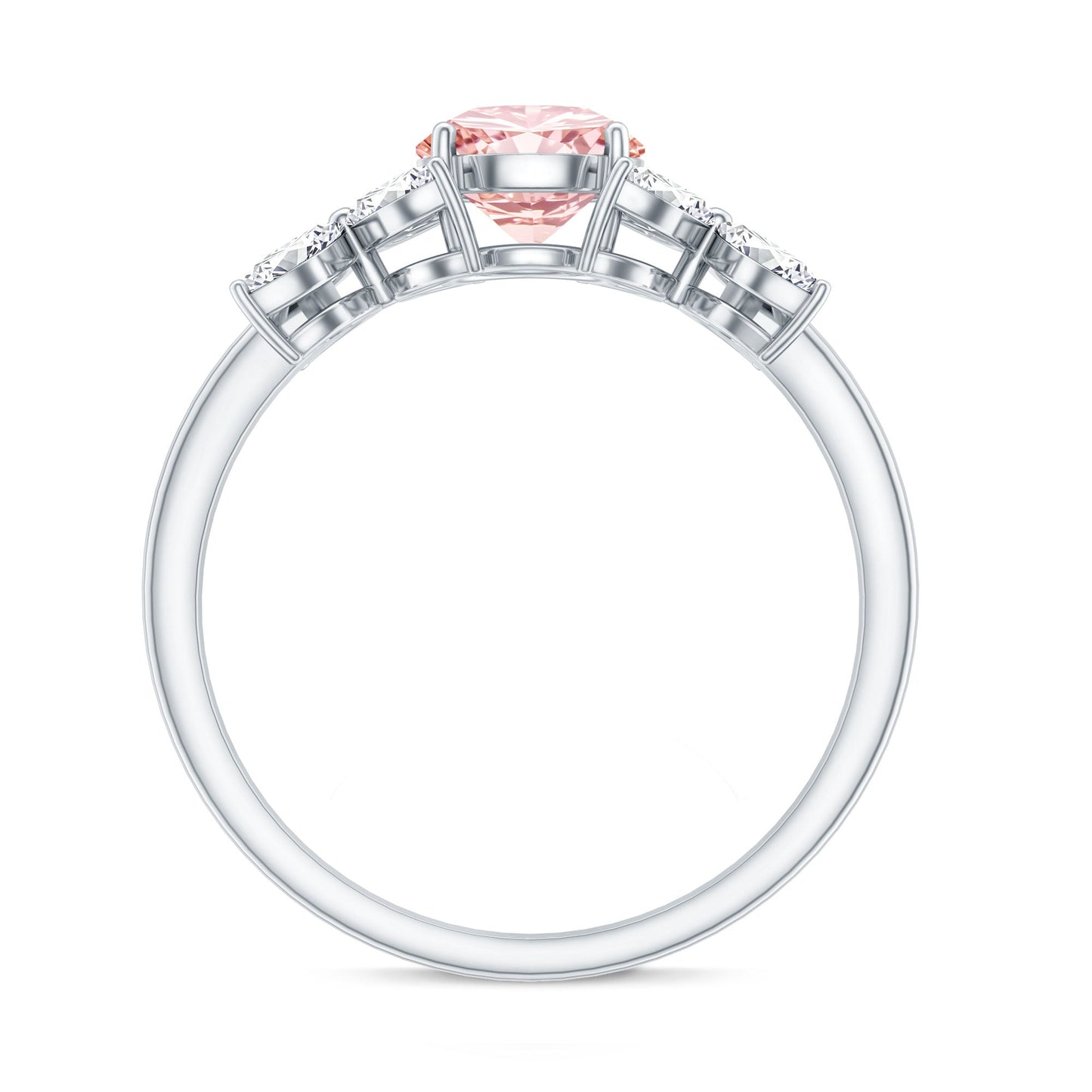 IGI Certified Lab Grown Pink White Diamond Flower Engagement Ring