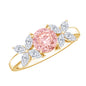 IGI Certified Lab Grown Pink White Diamond Flower Engagement Ring