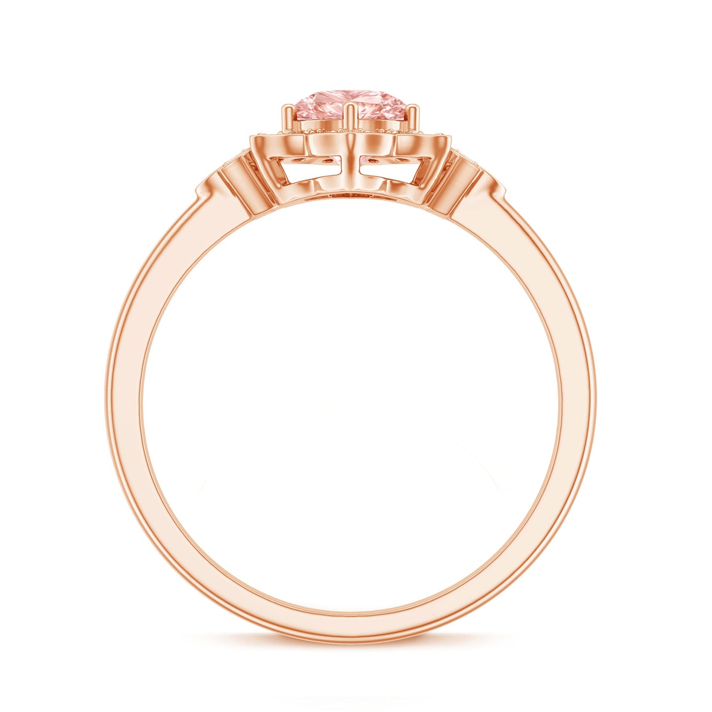 Pink and White Lab Grown Diamond Designer Engagement Ring with IGI Certificate