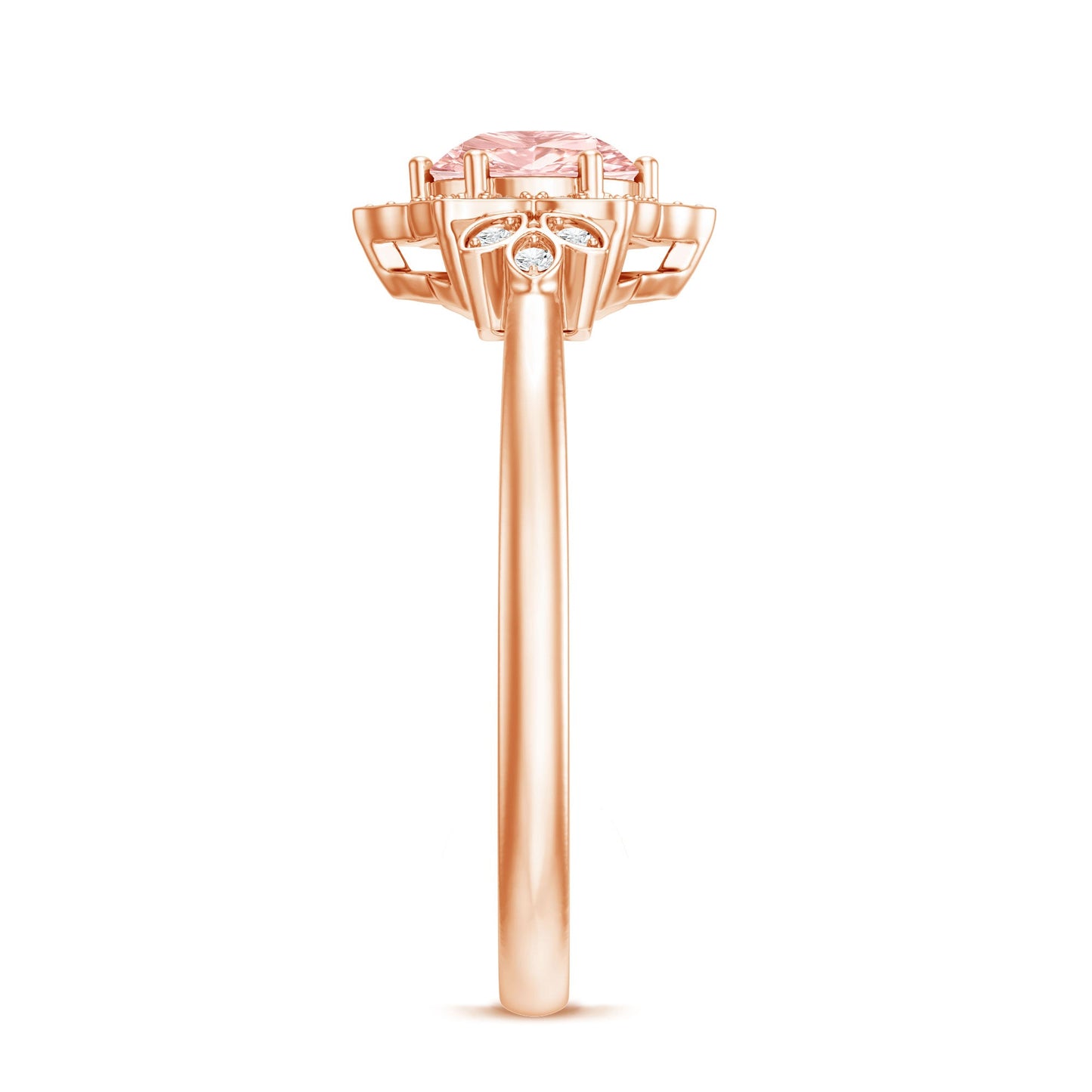 Pink and White Lab Grown Diamond Designer Engagement Ring with IGI Certificate