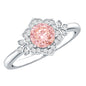 Pink and White Lab Grown Diamond Designer Engagement Ring with IGI Certificate