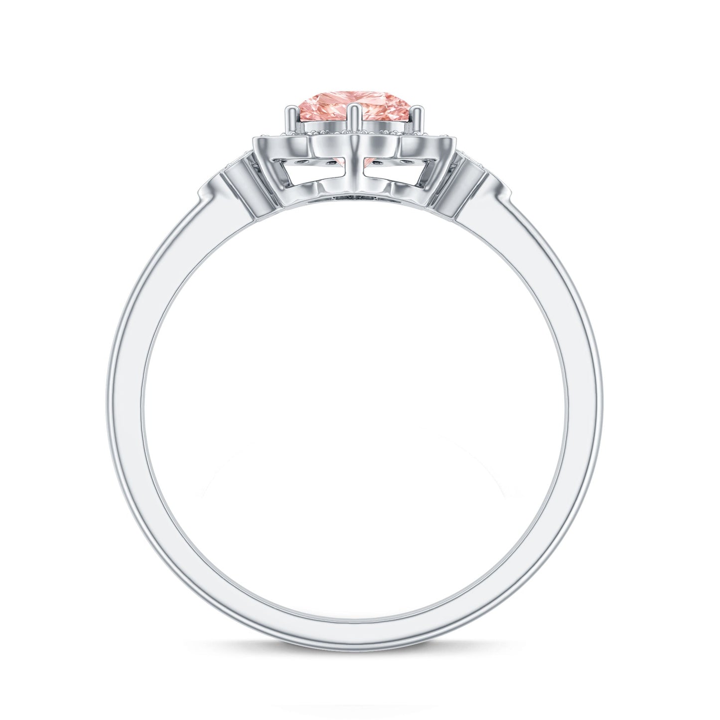Pink and White Lab Grown Diamond Designer Engagement Ring with IGI Certificate