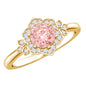 Pink and White Lab Grown Diamond Designer Engagement Ring with IGI Certificate