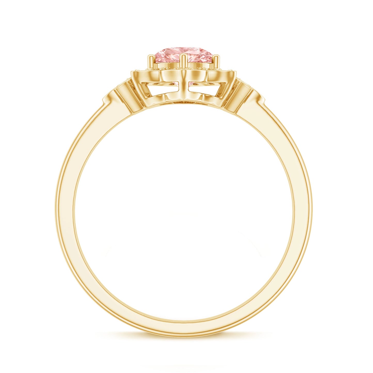 Pink and White Lab Grown Diamond Designer Engagement Ring with IGI Certificate