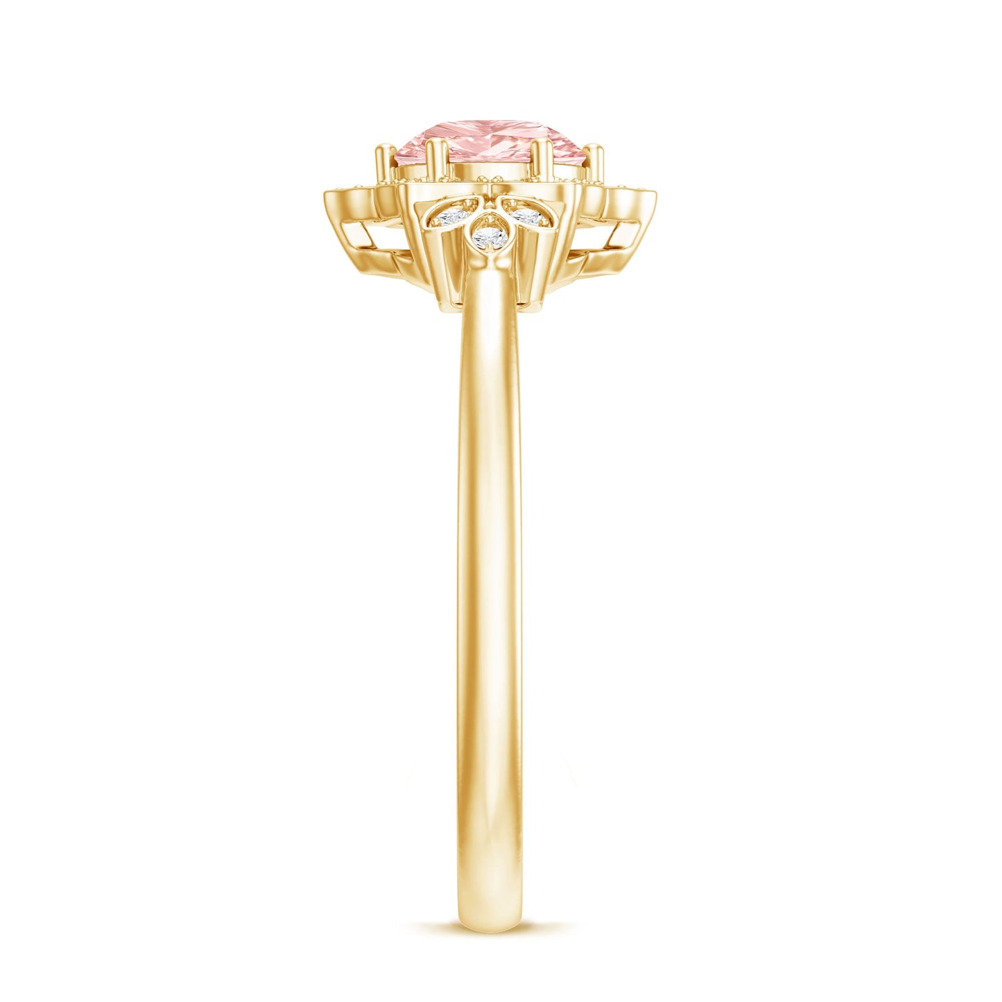 Pink and White Lab Grown Diamond Designer Engagement Ring with IGI Certificate