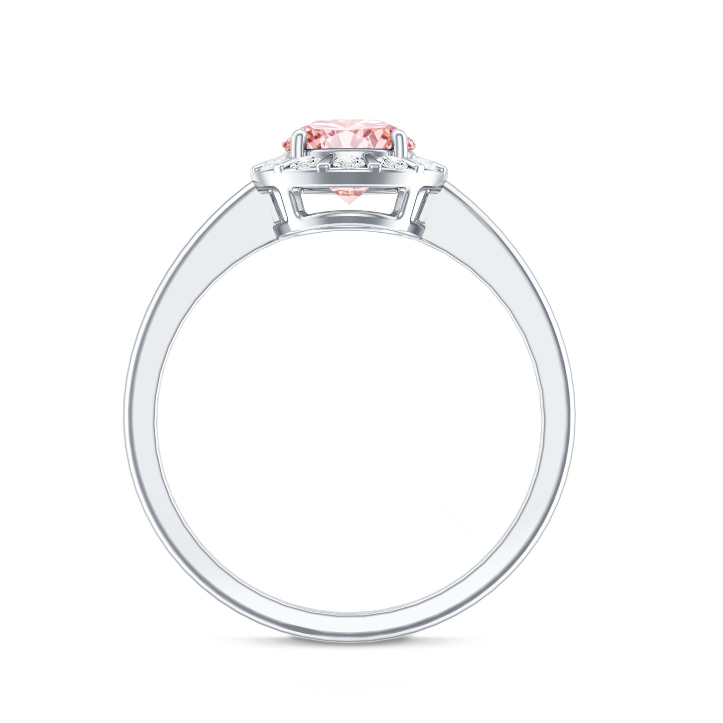 Fancy Intense Pink Lab Grown Diamond Halo Engagement Ring with IGI Certificate