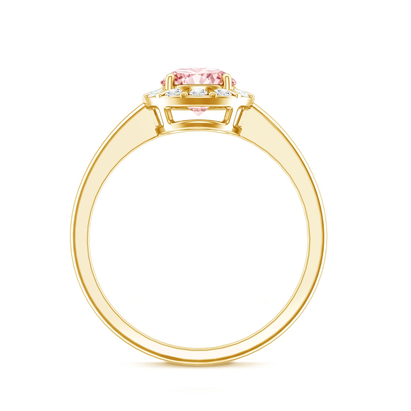 Fancy Intense Pink Lab Grown Diamond Halo Engagement Ring with IGI Certificate